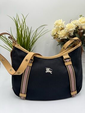 Burberry Blue Label Vintage Black Canvas Hobo Bag - Japan Exclusive -Digital COA